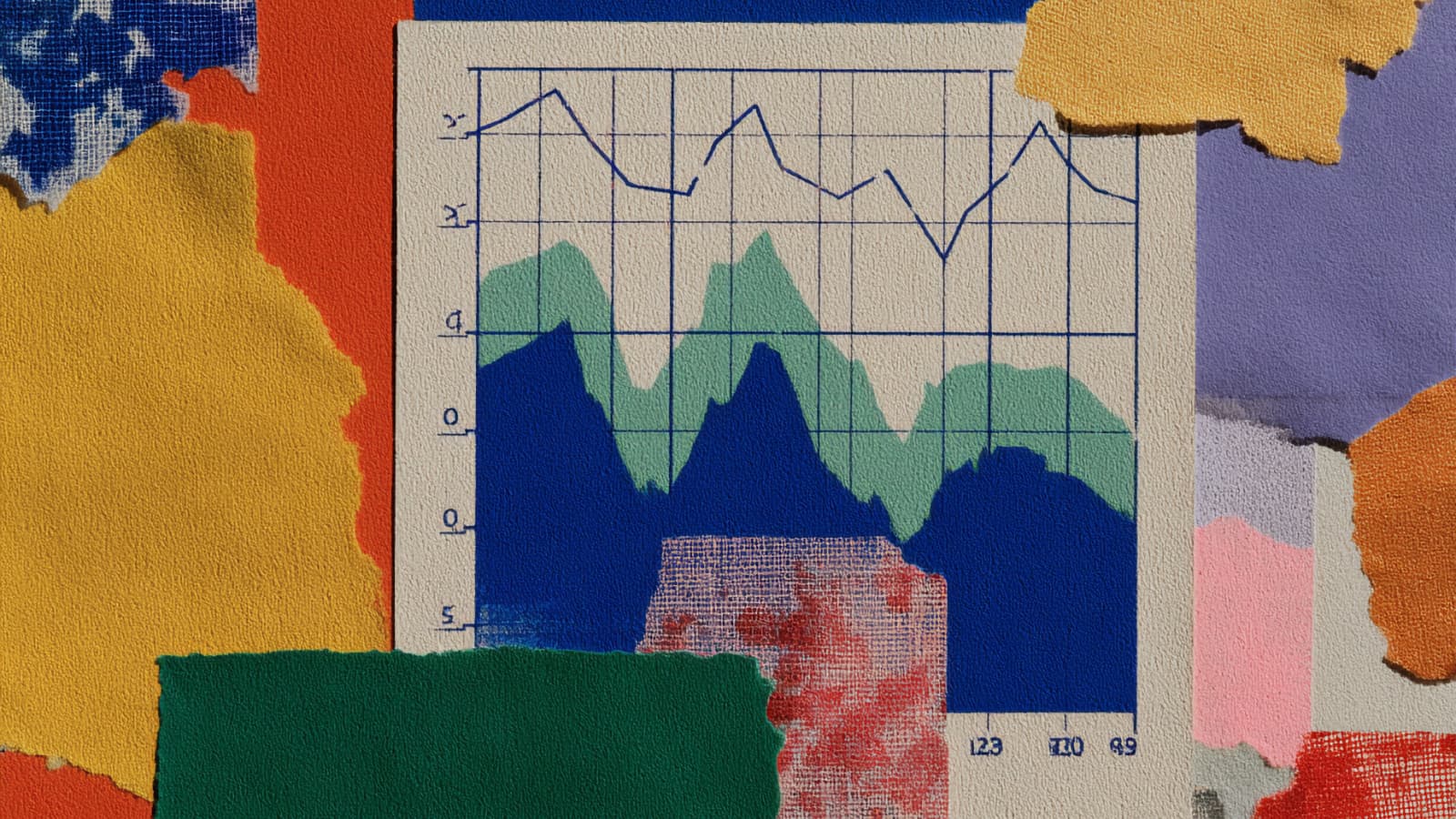 Stock chart abstract visualization